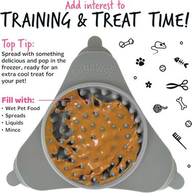 Licky Mats від Bugalugs для собак та котів: килимок для годування, зменшує стрес, 2 шт. + шпатель + щітка