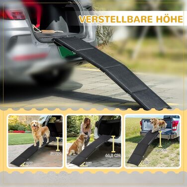 Рампа для собак PawHut - складана, алюмінієва, до 40 кг, 158 x 43,5 см