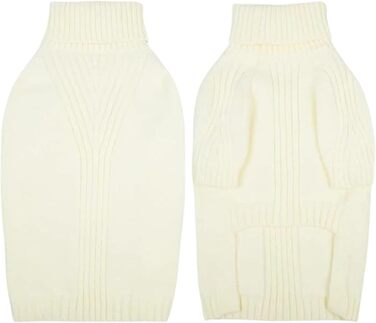 Пуловер для великих собак, теплий в'язаний пуловер, святковий пуловер, ролкровий світшот для екстра-великих собак, хлопчиків та дівчаток, еластичний, для холодної погоди, одяг для великих собак (XL, білий)