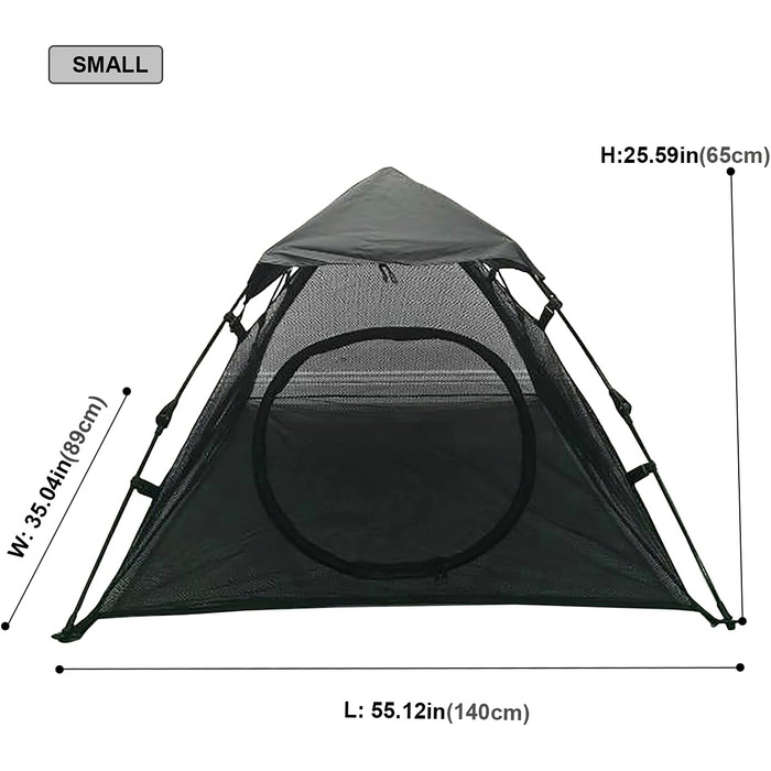 Намет-будка для тварин Pop-Up, великий, для котів, цуценят, кроликів, дрібних тварин, чорний