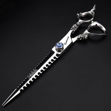 Ножиці для грумінгу домашніх тварин, японська сталь 440C, 7 дюймів + ножиці для фінальної обробки, сріблясті