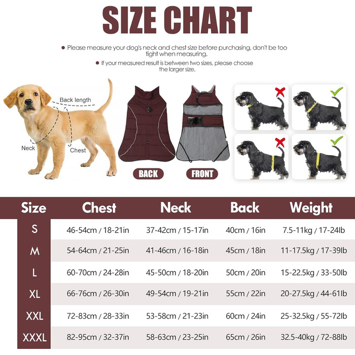 Водонепроникний зимовий теплий нашийник для собак з підкладкою з флісу, світловідбиваючий, з D-подібним кільцем, для малих, середніх та великих собак, для активного відпочинку, кемпінгу, прогулянок, червоний, розмір L