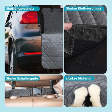 Захист для багажника авто Joejoy для собак з боковими та захистом від порогів, універсальний, вологостійкий, стійкий до подряпин, легко чиститься, килимок для багажника (185 x 105 см)