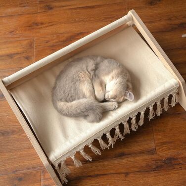 Кішка ліжко CheerPals, софа для котів з берези та бавовни, 53 x 48 см, стілець для сну, меблі для котів, підходить для літа