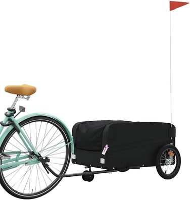 Причіп для велосипеда, вантажний/для собак, чорний, 45 кг, сталь. Підходить для покупок, подорожей, легко збирається