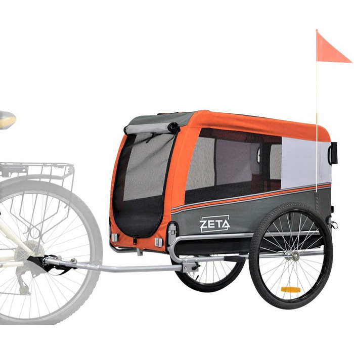 PAPILIOSHOP: Причеп для собак та котів, вагон для домашніх тварин, 3 розміри, Оранжевий L