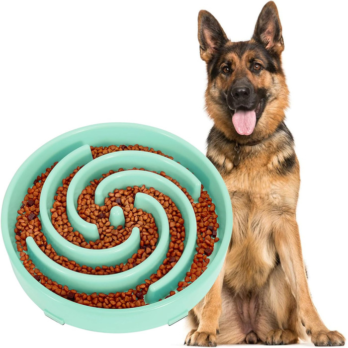 Напувачка для собак, повільне годування, інтерактивна миска, безпечна та міцна, для великих собак, Bohnengrün J-bohnengrün