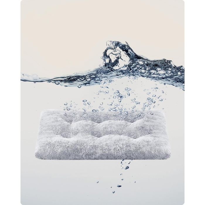 Ліжко для собак Feandrea з м'яким лежаком, плюшевий килимок, 122 x 74 см, Ombré-Сірий, PGW204G01 L 122 x B 74 x H 10 см