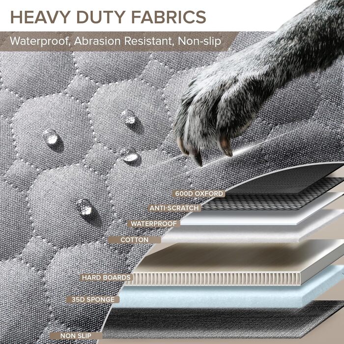 Захисний чохол на сидіння для собак у вантажівки XL, водовідштовхувальний, міцний, сірий. Підходить для F150, Ram1500 та великих SUV