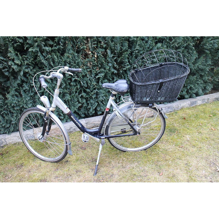 Корзина для велосипеда Marcus Weidenhandel для собак та інших тварин, чорна, XXL, з металевою сіткою