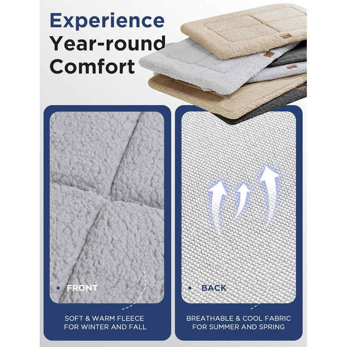 Практичне собаче ліжко для великих собак, 111.8 x 81.3 см, сіре. Зручне, м'яке, для дому та вулиці, двостороннє, з м'яким наповнювачем.