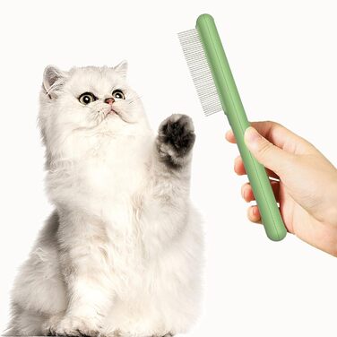 Щітка для собак маленьких порід та цуценят, видаляє шерсть та запобігає ковтунам, гребінець для видалення шерсті тварин, гребінець від бліх з нержавіючої сталі, ідеально підходить для Ши-тцу, Йоркширських тер'єрів, Мальтіпу, Мальтезе, маленьких порід (з ш
