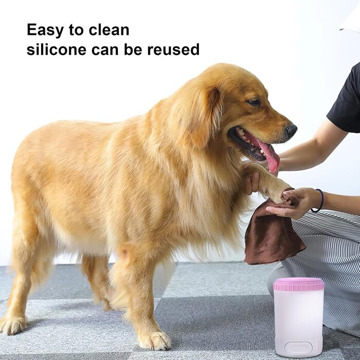 Миска для миття лап собак, очищувач лап | Миска для очищення лап собак - миска-очисник для брудних лап домашніх тварин, силіконовий пристрій для догляду за лапами, підходить для маленьких, середніх собак (Рожевий)