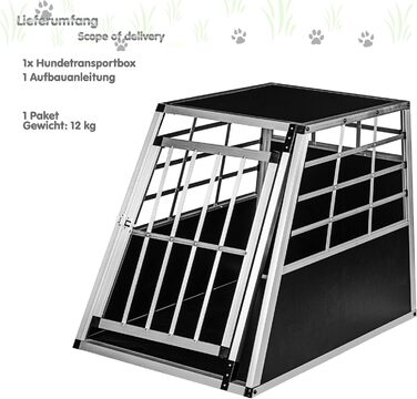 Транспортувальний бокс для собак PETSTUFF з прямою задньою стінкою, 2 двері, роздільник, розмір на вибір, 89x69x50 см (L 65x90x69,5 см)