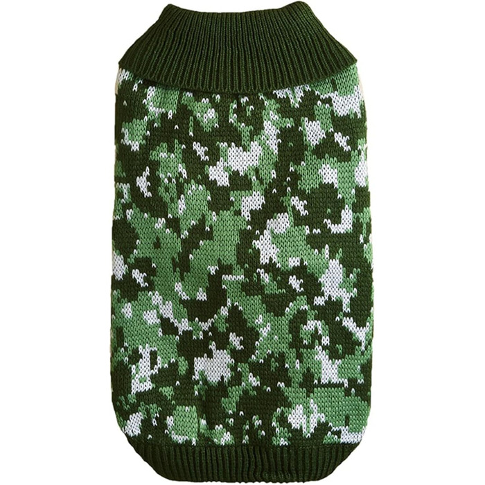 Світшот для собак Jecikelon, камуфляж, з коміром-стійкою, теплий, для маленьких собак та котів, розмір L, зелений