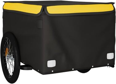 Причіп для велосипеда, вантажний/для собак, чорно-жовтий, 45 кг, сталь, для щоденного транспортування, універсальний, легко монтується