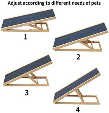 Рампа для собак та котів, складна, регульована висота, 70 x 35 x 30 см (CWPT-100x60cm)