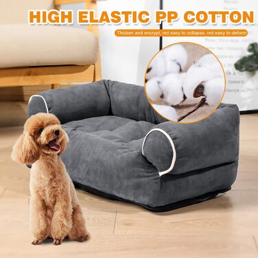 Крісло-лежанка для котів та собак PETCUTE, ортопедичне, з неслизьким дном, сіре