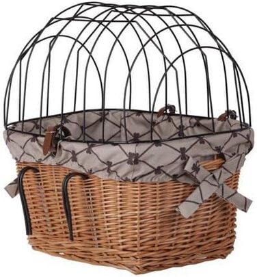 Ретро кошик для велосипеда з кришкою, плетіння з лози, переноска для тварин з підкладкою з тканини