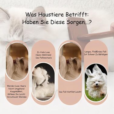 Професійна щітка для собак та котів 2 шт. + гребінець від бліх, дерев'яна, для довгої та короткої шерсті, видаляє ковтуни, для здоров'я шкіри, ергономічна (середня + дрібна зубці)