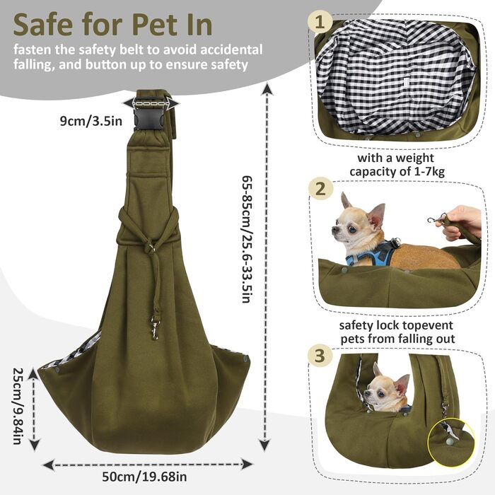 Тканина-слінг для собак, переноска для маленьких собак до 7 кг, слінг для цуценят та котів для прогулянок та активностей на вулиці