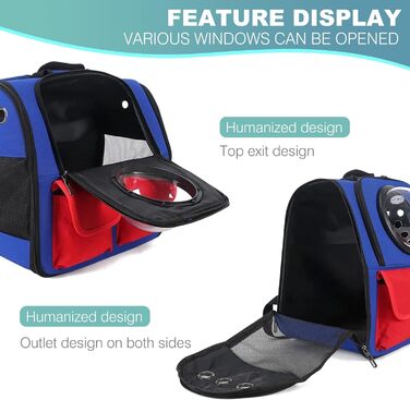 Рюкзак для кота PETCUTE, чорний, з висувною матрацом, для маленьких котів та собак, дихаючий, складаний, Oxford-Tuch