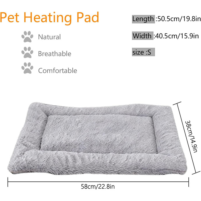 Килимок для собак Fauschig, 70 x 93 см, миючий, з неслизьким дном для собак, котів та інших тварин (Сірий)