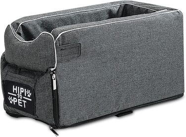 Автокрісло для собак Ergocar, підвищення для маленьких собак та котів до 6 кг, з ременями, знімний кошик, сіре