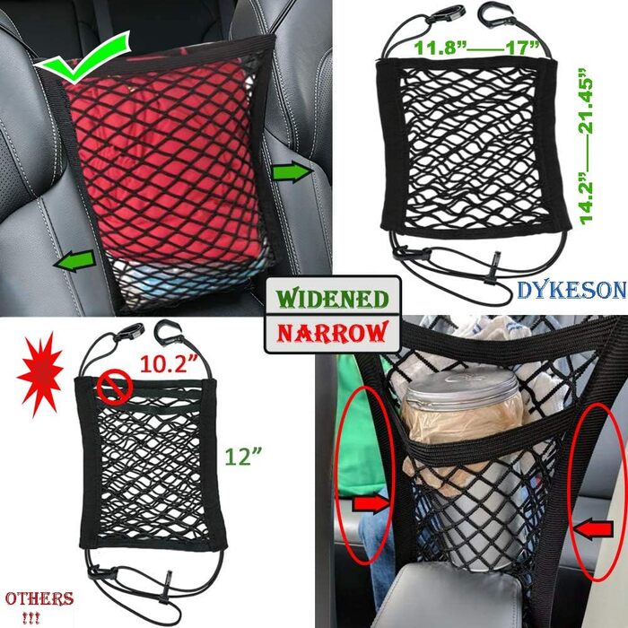 Автомобільна бар'єрна сітка DYKESON для собак, універсальна перегородка для авто та SUV, з автоматичним органайзером і дитячою сумкою, легкий монтаж, підвищена безпека під час водіння