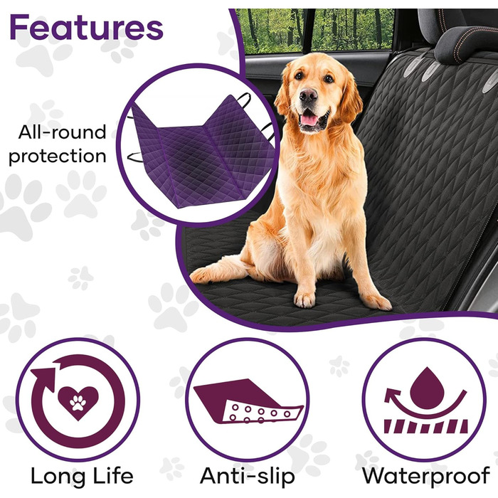 Захист для заднього сидіння та багажника автомобіля - килимок для собак (145 x 147 см, XL)