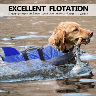 Рятувальний жилет для собак Queenore, блакитний, розмір M - для малих порід, з високою плавучістю, світловідбиваючий