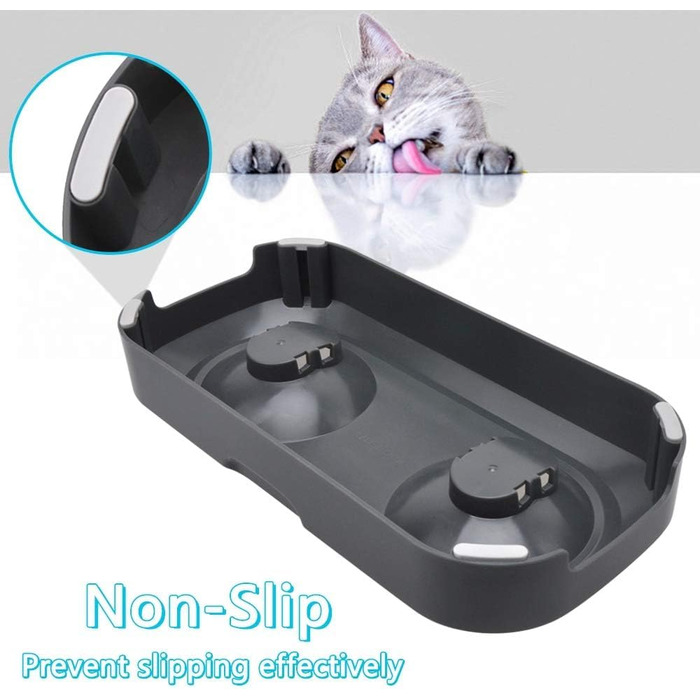 Підвищені годівниці для котів 2 шт. з нержавіючої сталі, нахил 15°, антиковзний стійкий, запобігає нудоті, придатні для миття в посудомийній машині