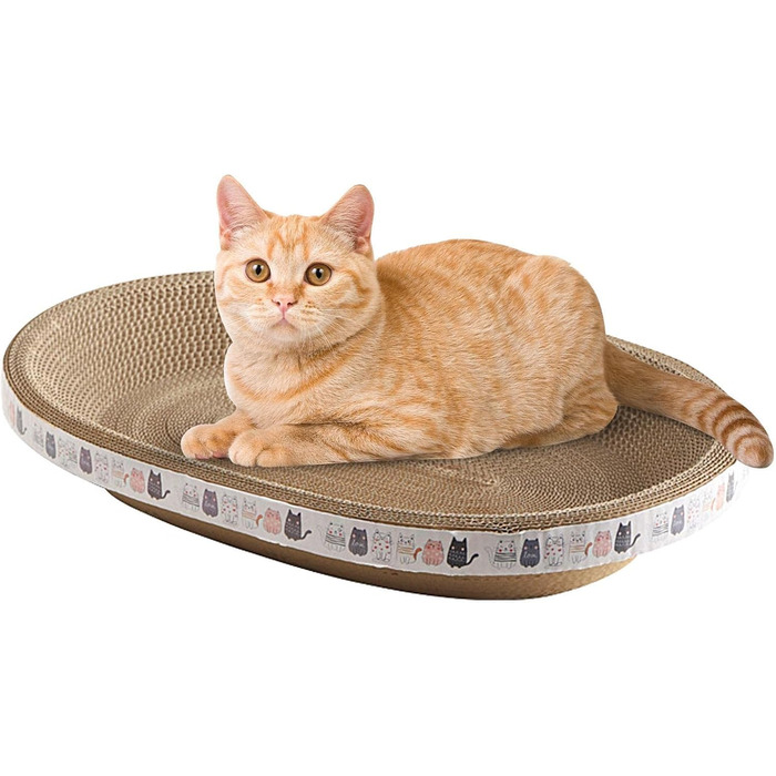 Кігтеточка для котів Rosixehird з картону - овальна, довговічна, з високою щільністю. Ідеальна для відпочинку та точіння кігтів вашого улюбленця.