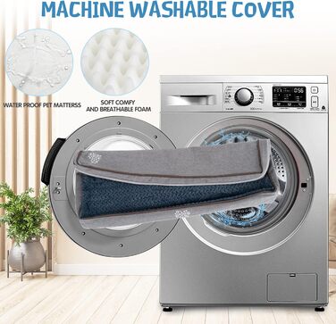 Водонепроникне лежанка для собак у коробку Vankean, знімний, пральний чохол (прохолодний та теплий), середній розмір, морської колір
