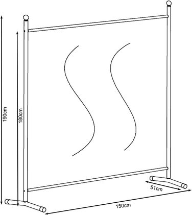 Ширма QUICK STAR Paravent 150x190 см, тканина, чорний колір, для дому та саду