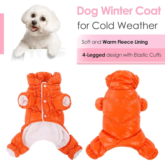 Зимовий одяг для собак AOFITEE: теплий, водонепроникний костюм, тепла жилетка, розмір Large, помаранчевий/червоний, візерунок 'Sunset Chevron'
