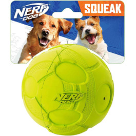 Іграшка для собак Nerf Dog, м'яч-брязкальце 9,7 см, зелений, для апорту, для середніх і великих порід, для дому та вулиці
