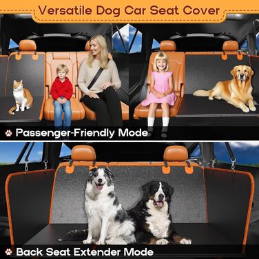 Захисний чохол на сидіння автомобіля для собак, PU-шкіра, водонепроникний, антикіготок, антиковзання, 204 кг