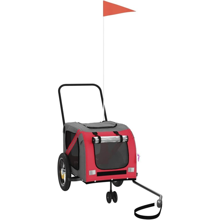 Причіп для велосипеда для собак та інших домашніх тварин. Червоно-чорний, Oxford-тканина, 122x52x53 см