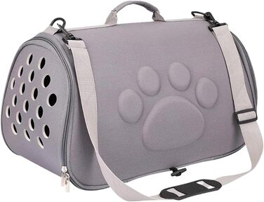 Транспортувальна сумка для кота з плечовим ремінцем - для подорожей, прогулянок, ветеринара (Сірий, L)