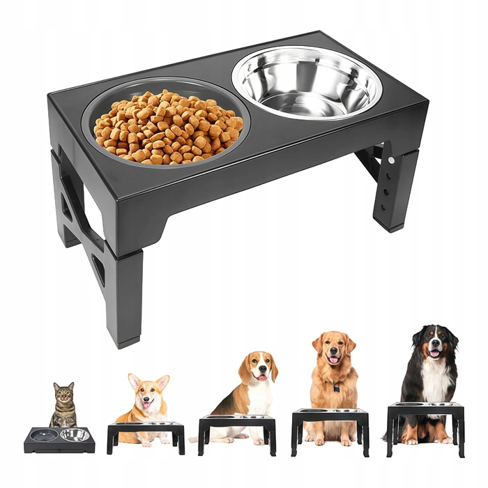 Підставка з двома мисками для собак: металевий антиковзкий набір 2в1