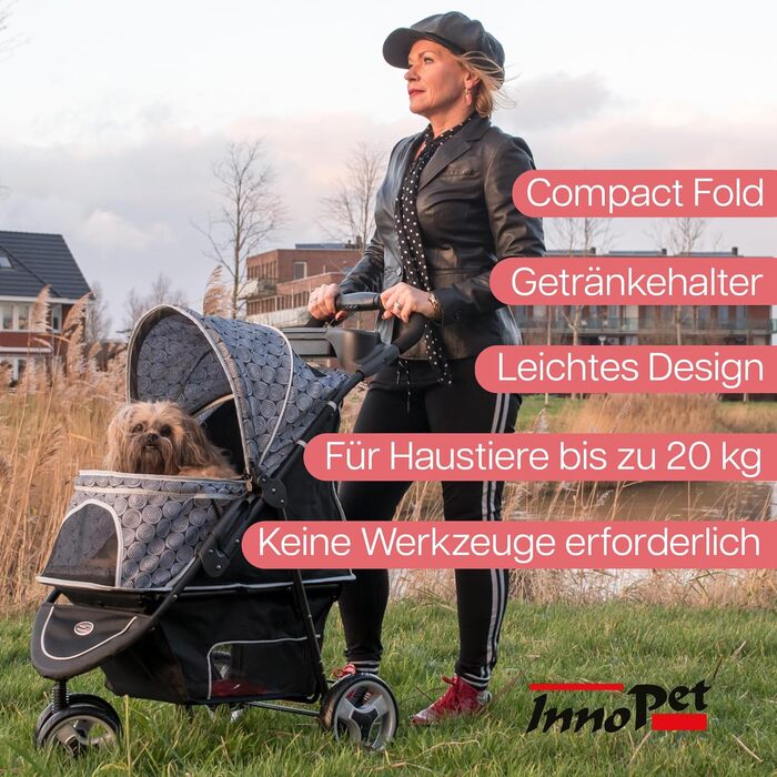 Візок для собак Innopet Allure Cheetah сірий