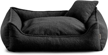 Ліжко для собак Gutekissen® Bear, середнього розміру, чорне - з подушкою, миється - вибір кольору та розміру (M - 80x70)