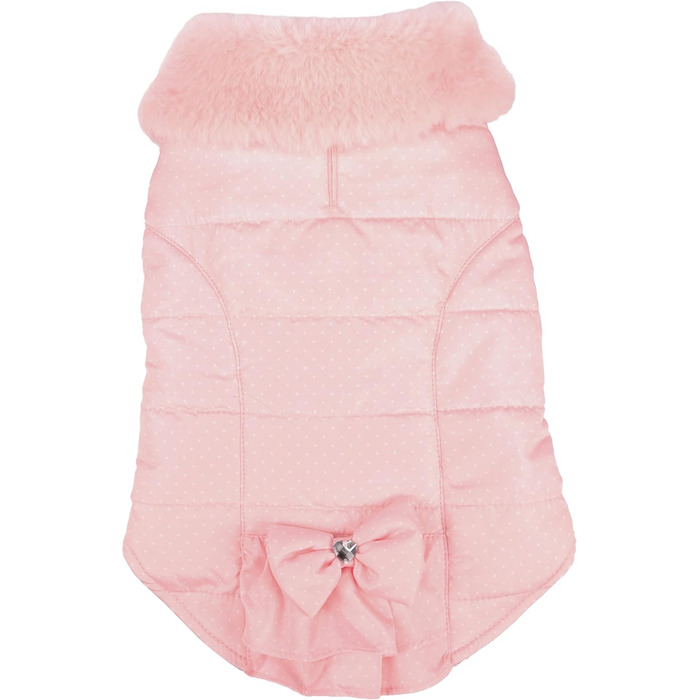 Жакетик для собак 'Flamingo Guzzi' – м'який фліс з бантиком, 30 см, для маленьких порід (Чихуахуа, Йоркширський тер'єр, Пудель), РОЗОВИЙ 30 см