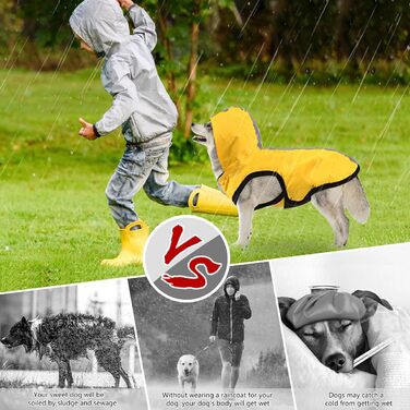 Водонепроникна куртка-комбінезон 2-в-1 для собак Idepet, жовта, для малих, середніх та великих порід