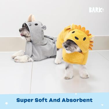 Рушник для собак BarkBox – халат, легкий, швидковисихаючий (розмір S) (Лев/Носоріг, Small)