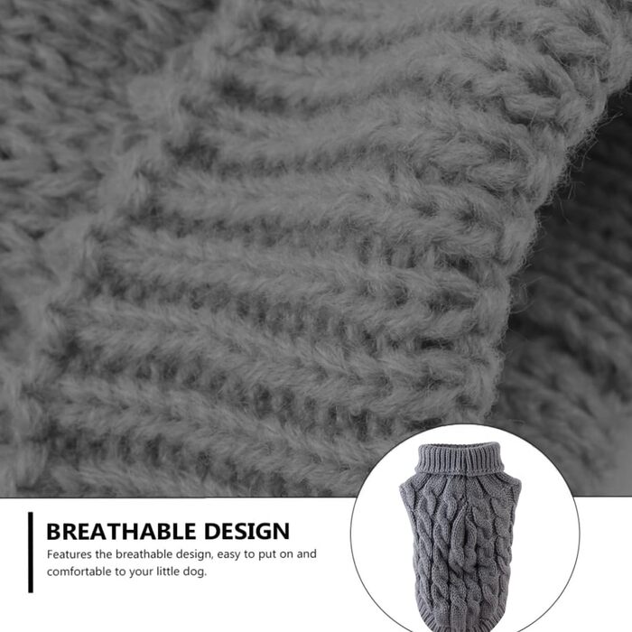 Пуловер для собак на зиму, теплий светр для тварин, зручний ростовний одяг для цуценят, котів та собак різних розмірів (M, сірий)