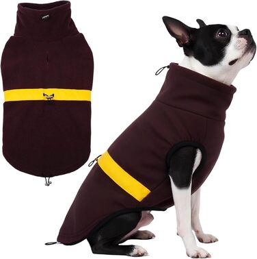 Тепла флісова жилетка для собак 5-в-1 з отвором для повідка, для середніх собак (Cocker, Spaniel), коричнева
