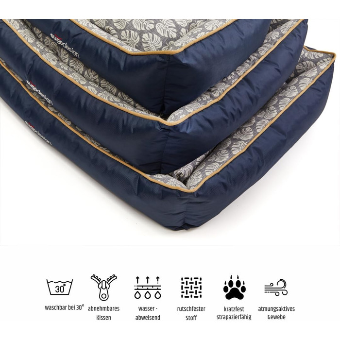 Водонепроникне ліжко для собак з бавовни та поліестеру з знімним подушками - собаче ліжко-софа з практичною сумкою для перенесення, 3 розміри (S/M, L, XL) (Підстилка, S/M)