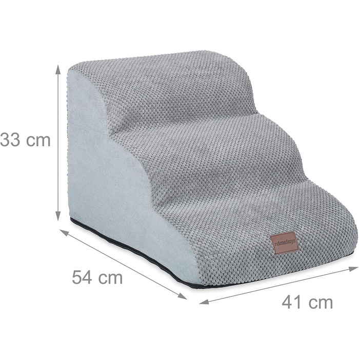 Сходинки для собак та котів Relaxdays, 3 сходинки, сірі, 33 x 41 x 54 см